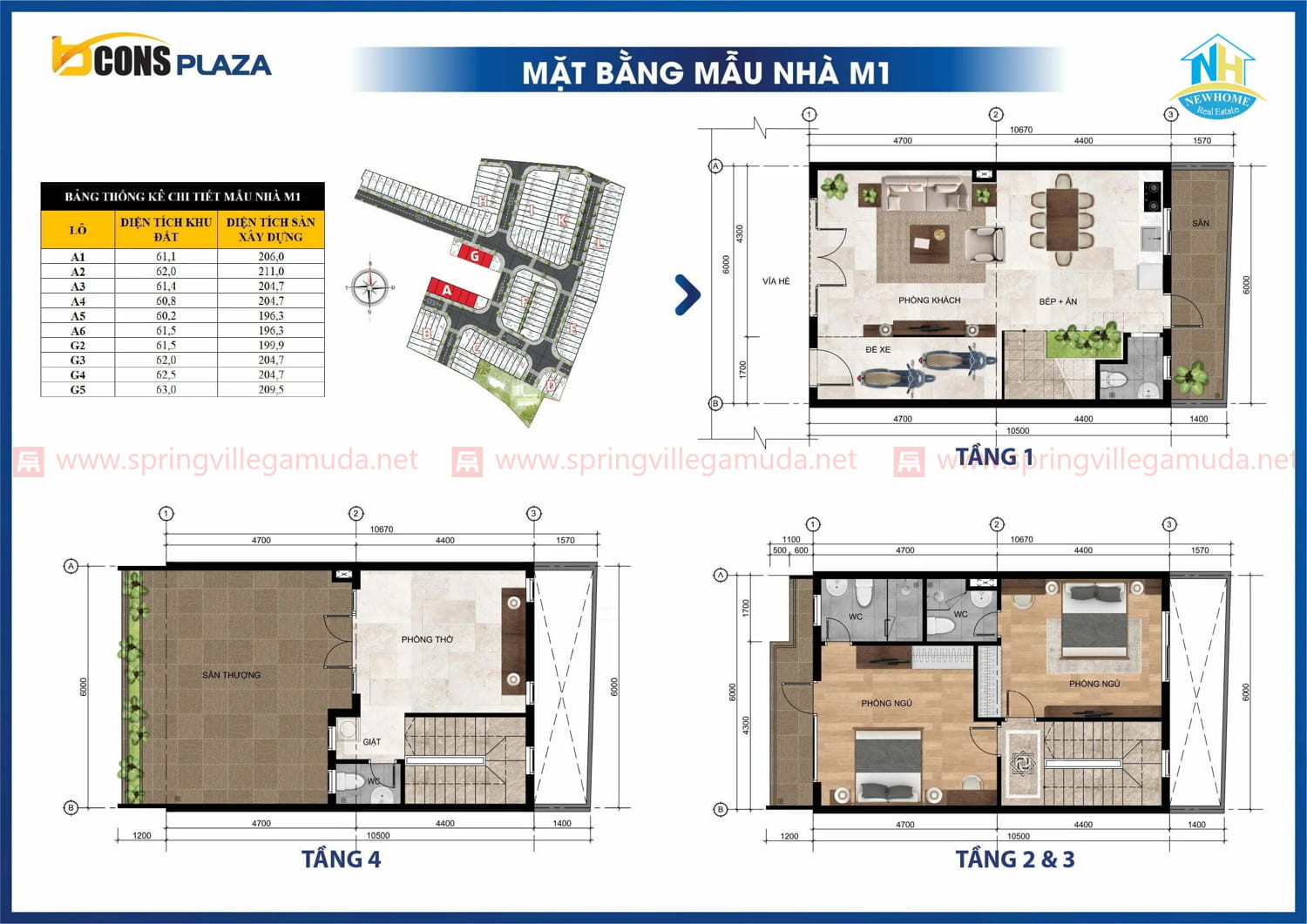 Mặt bằng & thiết kế Bcons Uni Valley